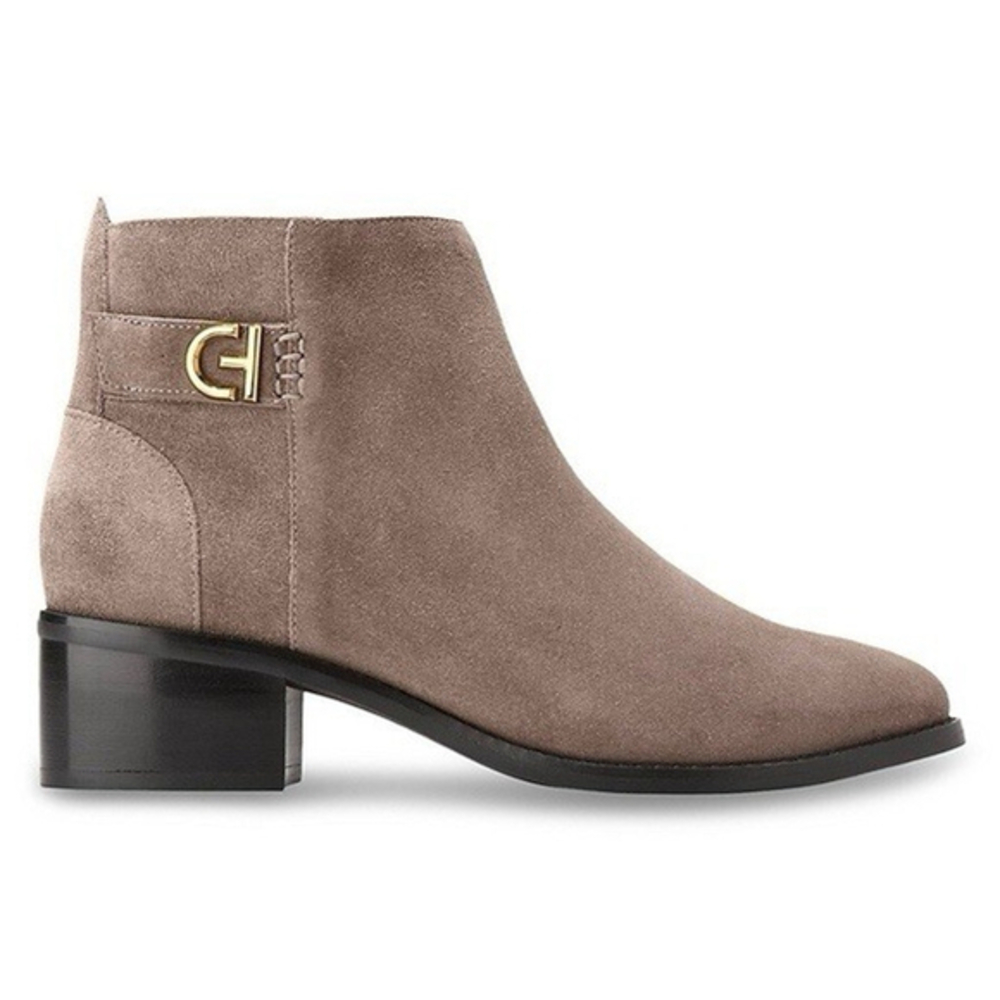 Cole Haan Women's Holis Buckle Ankle Boot Lava Suede Size 10B